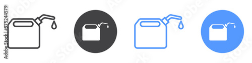 Oil can icon flat line symbol set.