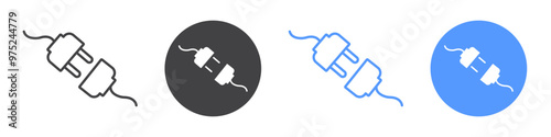 Plugin icon flat line symbol set.