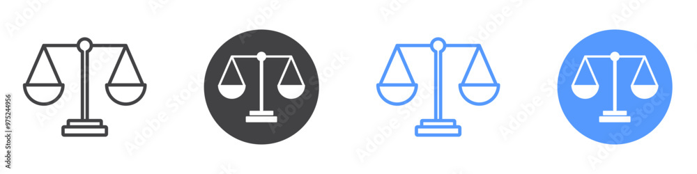 Scale icon flat line symbol set. Scale icon flat line symbol set.