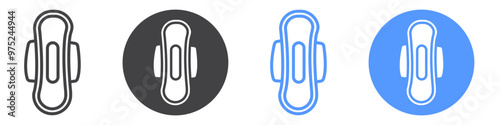 Sanitary pad icon flat line symbol set.