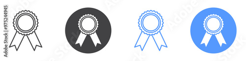 Ribbon Icon flat line symbol set.
