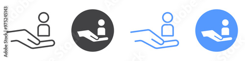Support icon flat line symbol set.