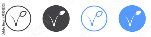Vegan icon flat line symbol set.