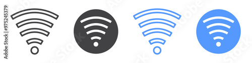 Wifi Signal icon flat line symbol set.