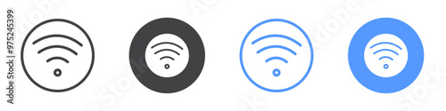 Wifi icon flat line symbol set.