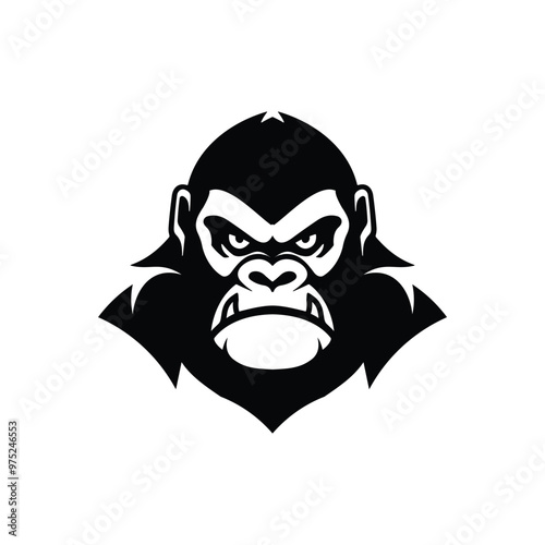 angry gorilla logo design template