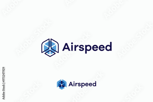 hexagon air logo design template