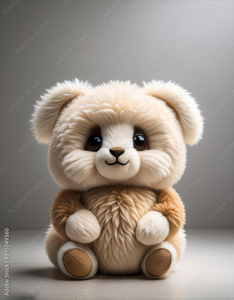 Fototapeta premium Plush toy design, cute plush animal toys, Nordic design, minimalist design, product design