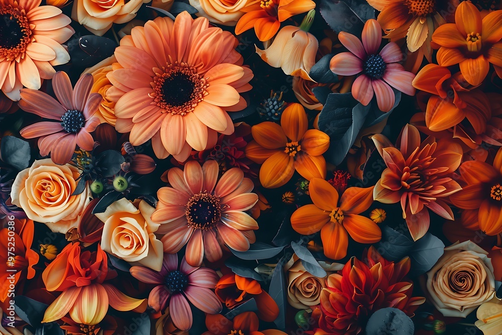 Colorful background of daisies and chrysanthemums Colorful background of daisies and chrysanthemums