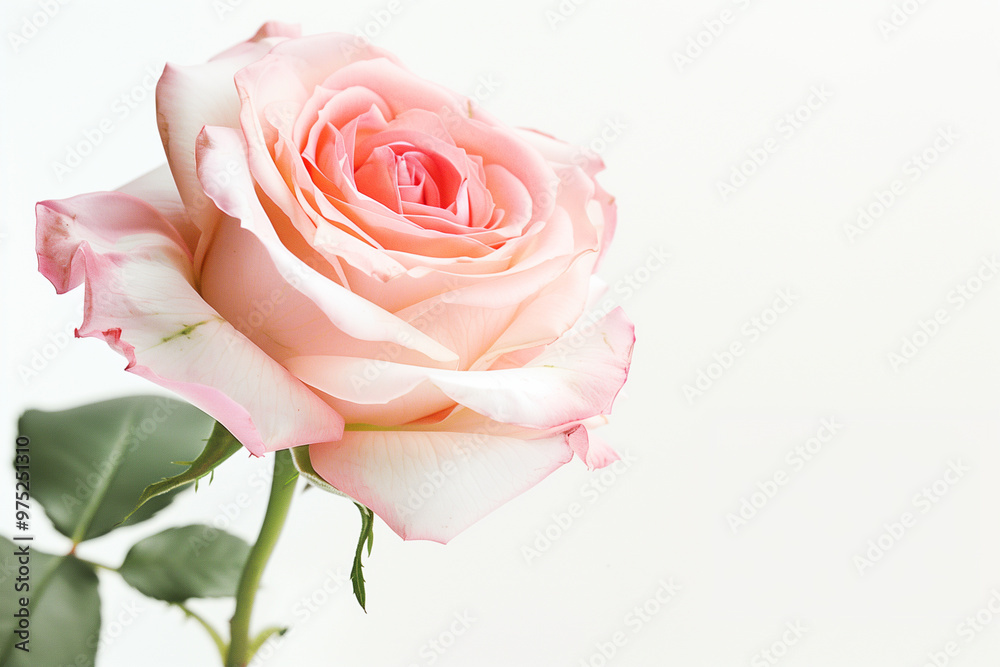 Single Rose on Clean Solid Background Single Rose on Clean Solid Background