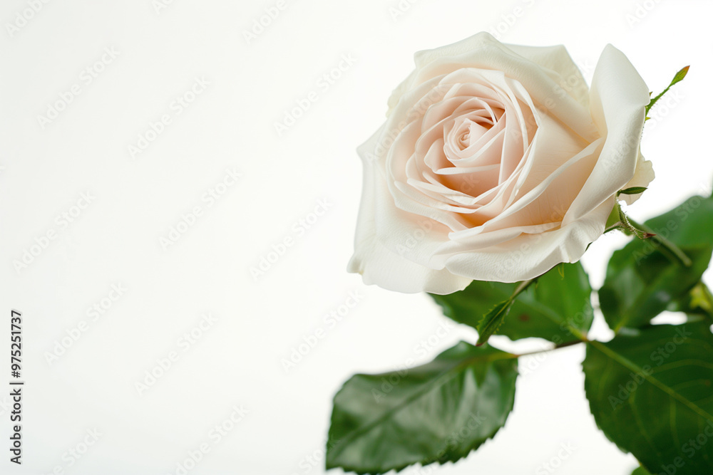 Single Rose on Clean Solid Background