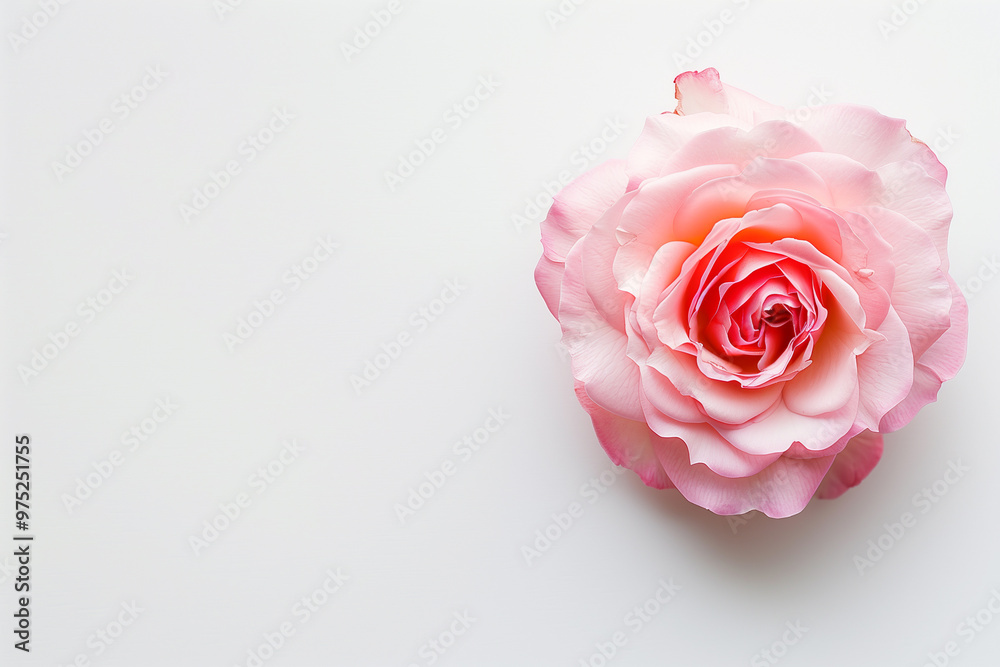 Single Rose on Clean Solid Background Single Rose on Clean Solid Background