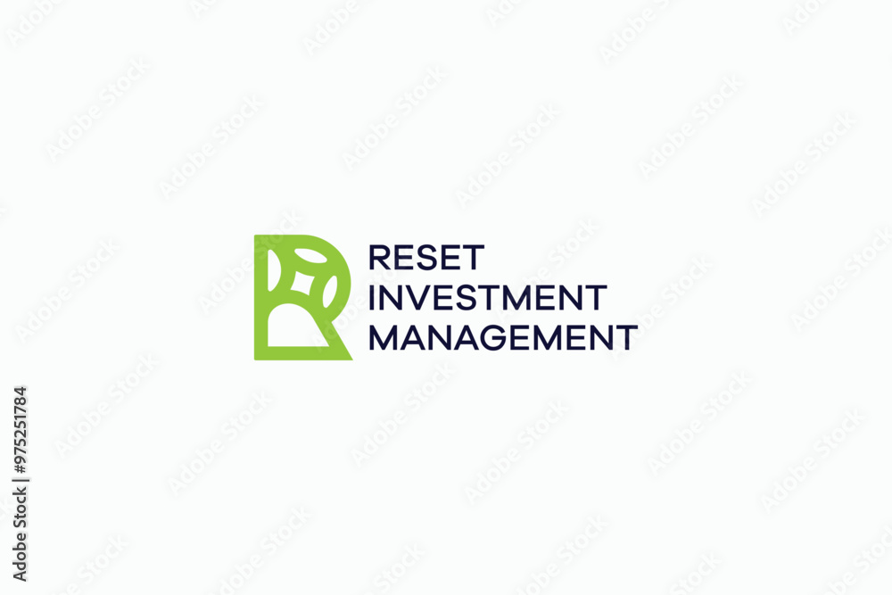 letter R reset with star logo design template letter R reset with star logo design template