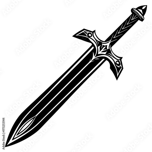 Swordson vector on white background