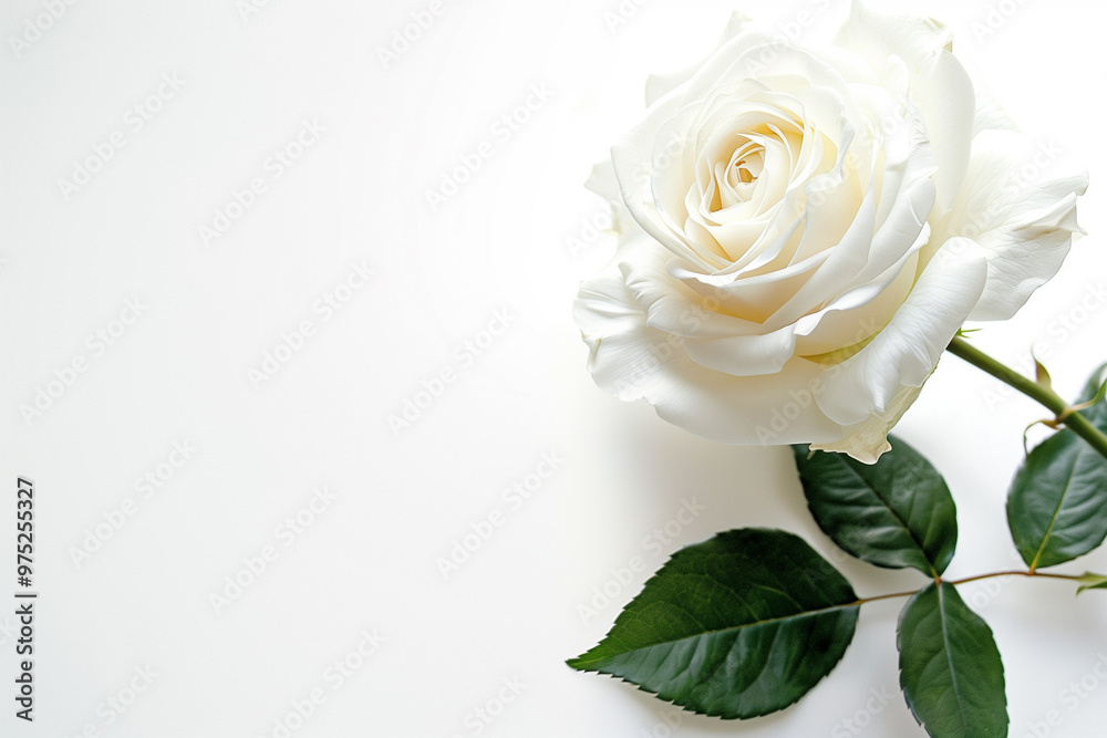 Single Rose on Clean Solid Background Single Rose on Clean Solid Background