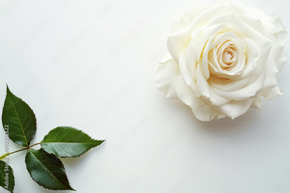 Fototapeta premium Single Rose on Clean Solid Background