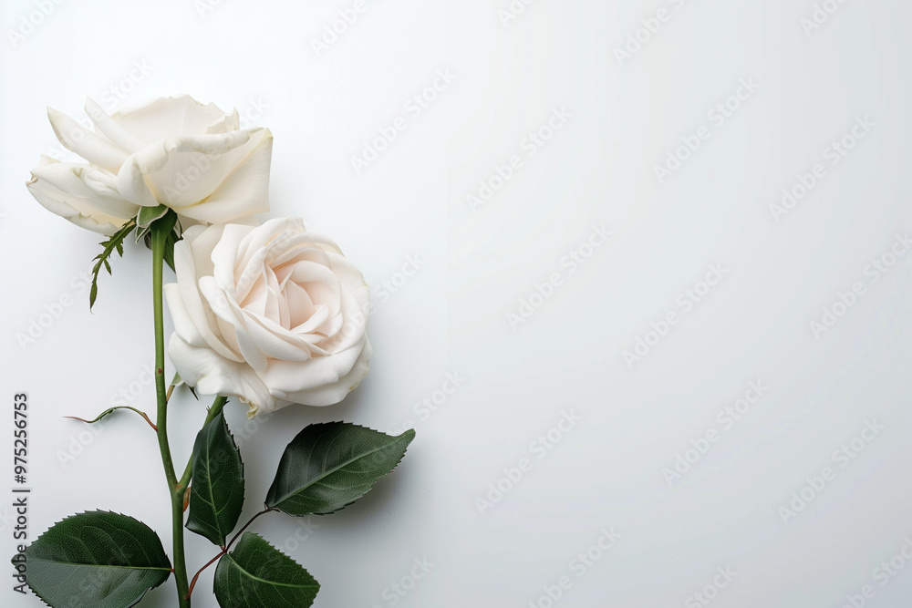 Fototapeta premium Single Rose on Clean Solid Background
