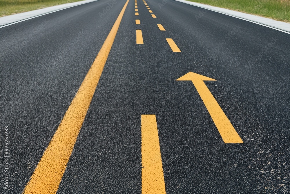 An Asphalt Road Symbolizing Motivation and Forward Movement Towards Success and Growth An Asphalt Road Symbolizing Motivation and Forward Movement Towards Success and Growth