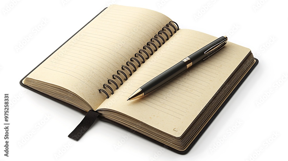 An open notebook, pen poised on white paper, invites the next chapter to be written. An open notebook, pen poised on white paper, invites the next chapter to be written.