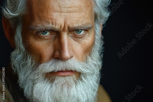 Portrait of a Divine Prophet with a White Beard: Symbol of Wisdom, Faith, and Sacred Revelation