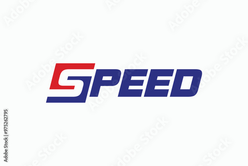 speed wordmark with letter s red and blue logo design