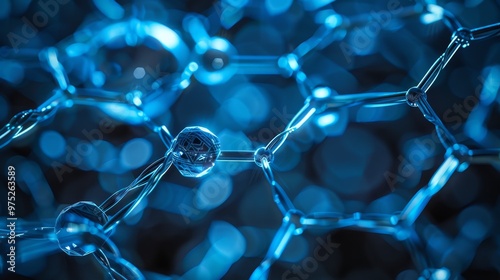 Abstract Blue Molecular Structure, Molecular Structure, Chemistry, Science, Abstract photo