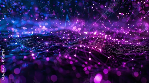 Abstract Purple and Blue Ne...