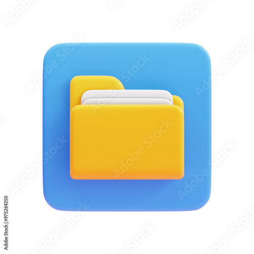 folder icon with square blue badge