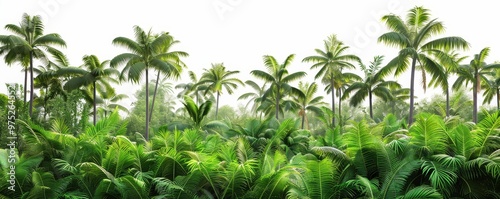 Palm Trees in a Lush Tropic...