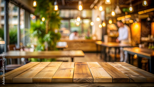 Wooden board on cafe table with blurred background , cafe, wooden, board, table, background, cafe table, cozy, rustic