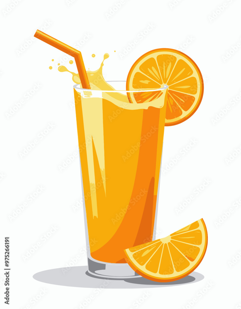 Freshly Squeezed Orange Juice with Slices Freshly Squeezed Orange Juice with Slices