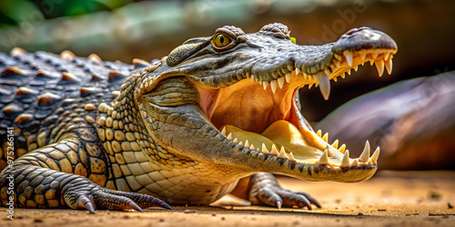 Dangerous crocodile with open mouth ready to attack, crocodile, dangerous, predator, wildlife, reptile, teeth, carnivore