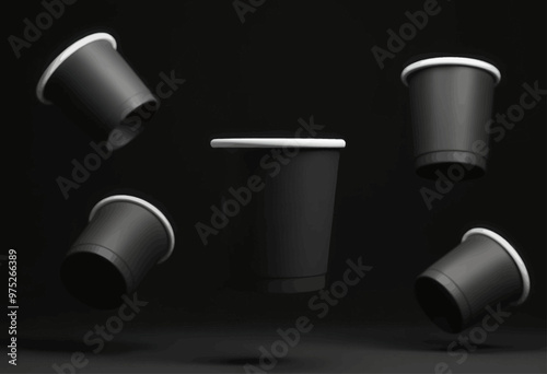 Flying Coffee Cups: A Surreal Drinkware Display