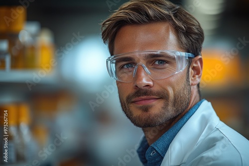 Confident Biochemist in Lab: Portrait of a Happy Scientist in Research, Healthcare, and Innovation