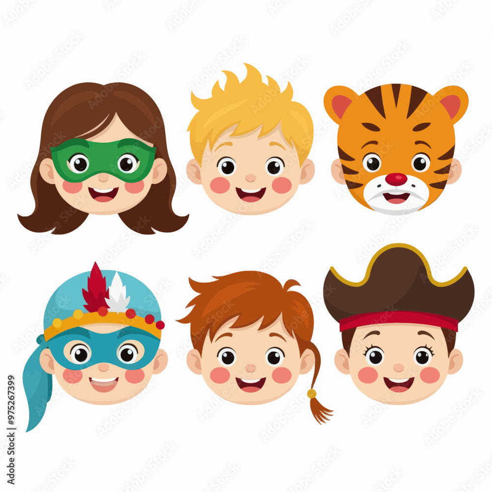 Children's Cartoon Characters: A Collection of Six Diverse and Friendly Faces Children's Cartoon Characters: A Collection of Six Diverse and Friendly Faces