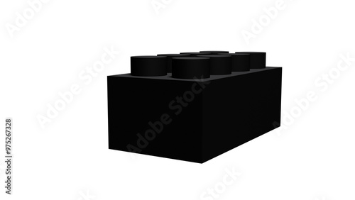 Black Brick toy plastic 3D, front photo