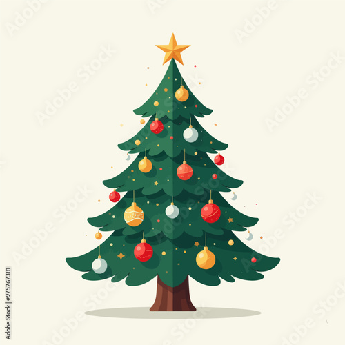 Obraz na płótnie Christmas Tree with Ornaments w salonie