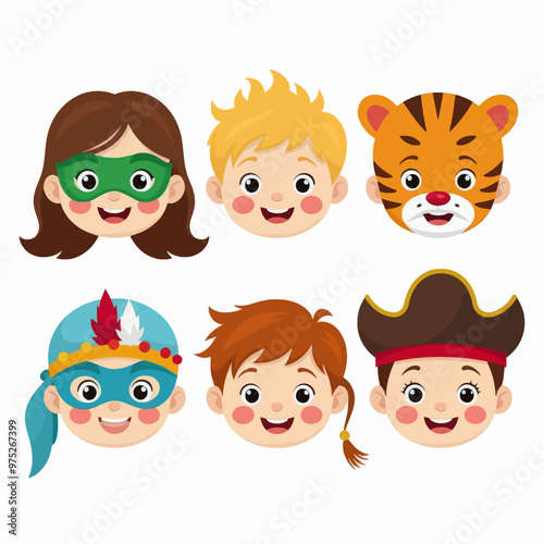 Children's Cartoon Characters: A Collection of Six Diverse and Friendly Faces