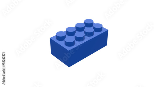 Blue Brick toy plastic 3D