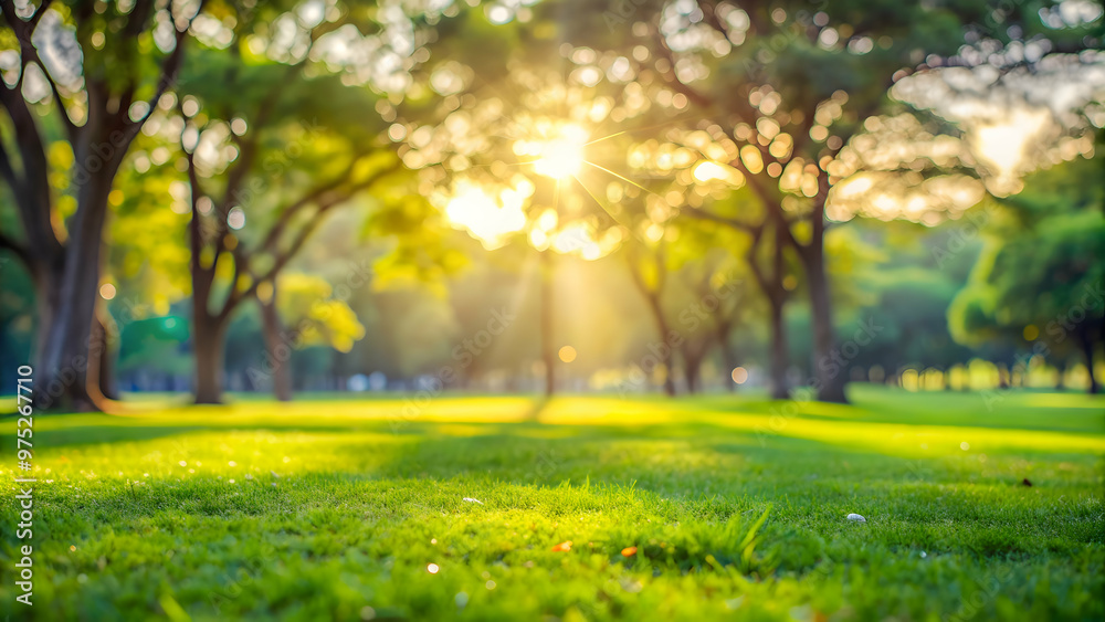 Blurred bokeh of natural grass field background with trees in park , nature, outdoors, green, environment, serene, tranquility Blurred bokeh of natural grass field background with trees in park , nature, outdoors, green, environment, serene, tranquility
