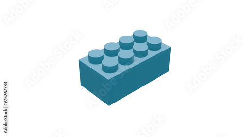 Light Blue Brick toy plastic 3D