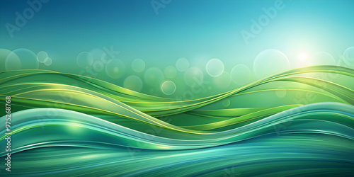 Verdant and oceanic waves in green and blue on an elegant background, , waves, green, blue, oceanic, verdant, elegant photo