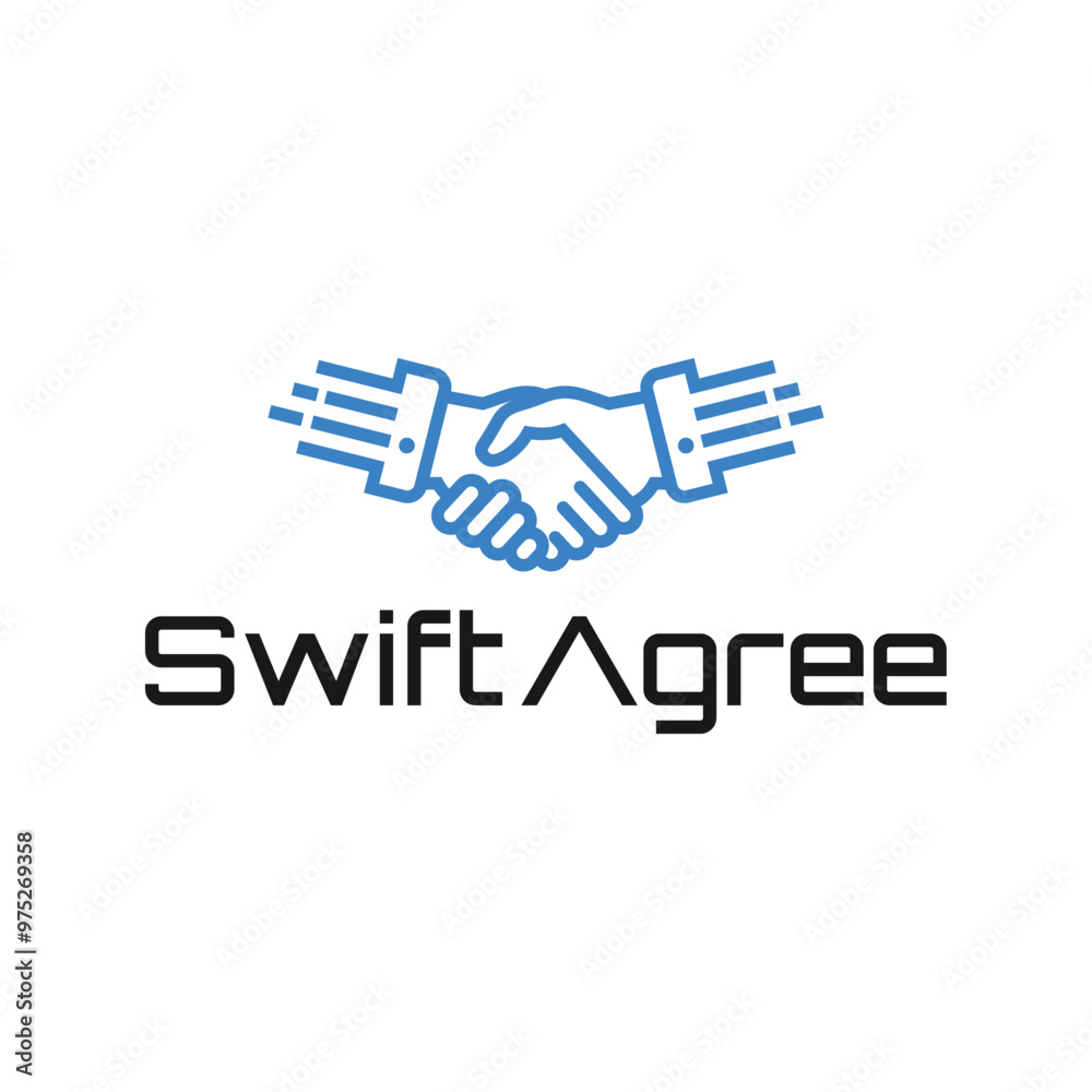 shaking hands line art style logo design shaking hands line art style logo design