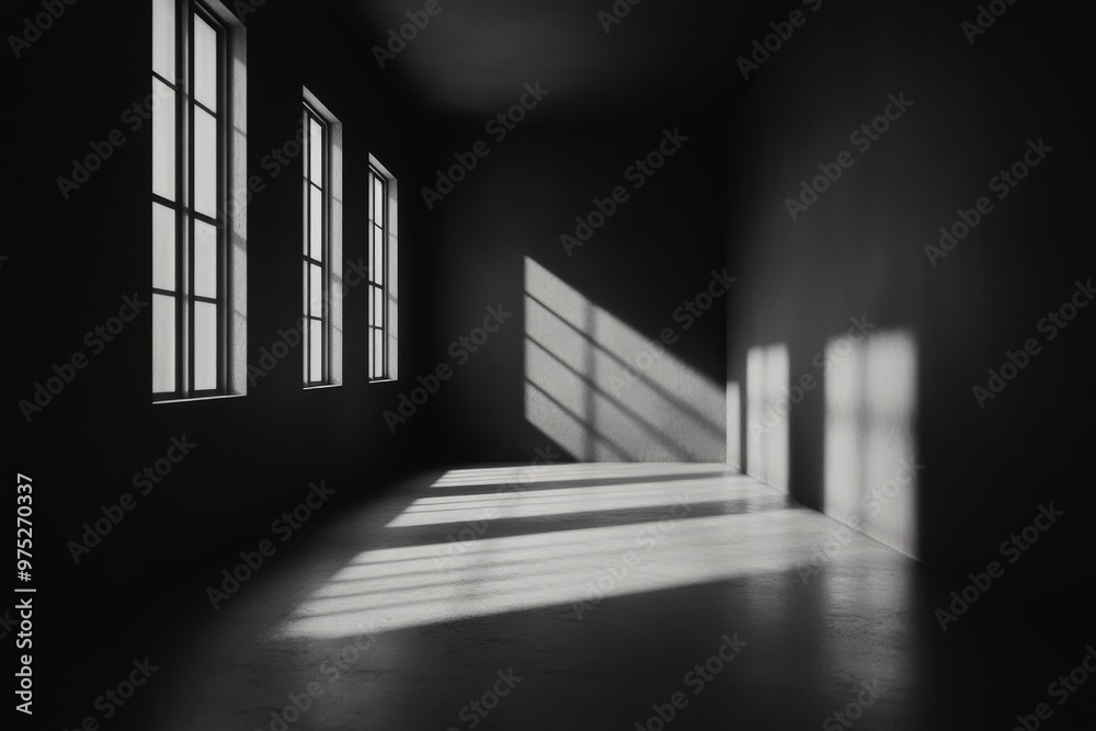 Shadows and Light Dance in a Minimalist Space with a Touch of Noir Aesthetics Shadows and Light Dance in a Minimalist Space with a Touch of Noir Aesthetics