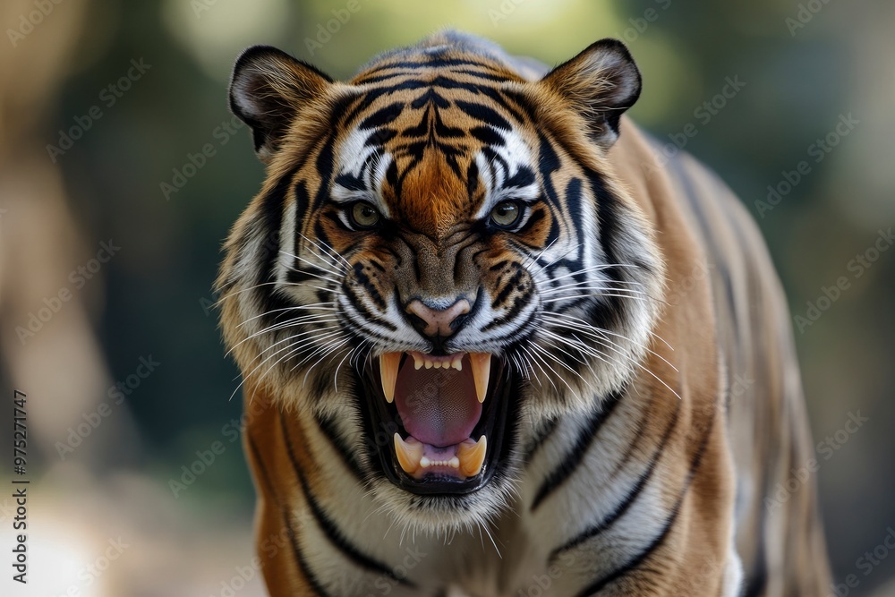 A threatening malayan tiger, stock photo, ai A threatening malayan tiger, stock photo, ai