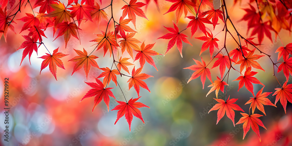 Red maple leaves hanging gracefully on the branches , autumn, fall, vibrant, red, foliage, nature, seasonal, tree, outdoors Red maple leaves hanging gracefully on the branches , autumn, fall, vibrant, red, foliage, nature, seasonal, tree, outdoors