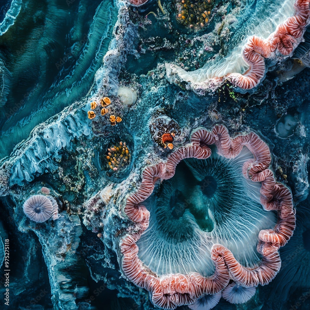 Obraz premium A mesmerizing birds-eye view of a vibrant underwater world