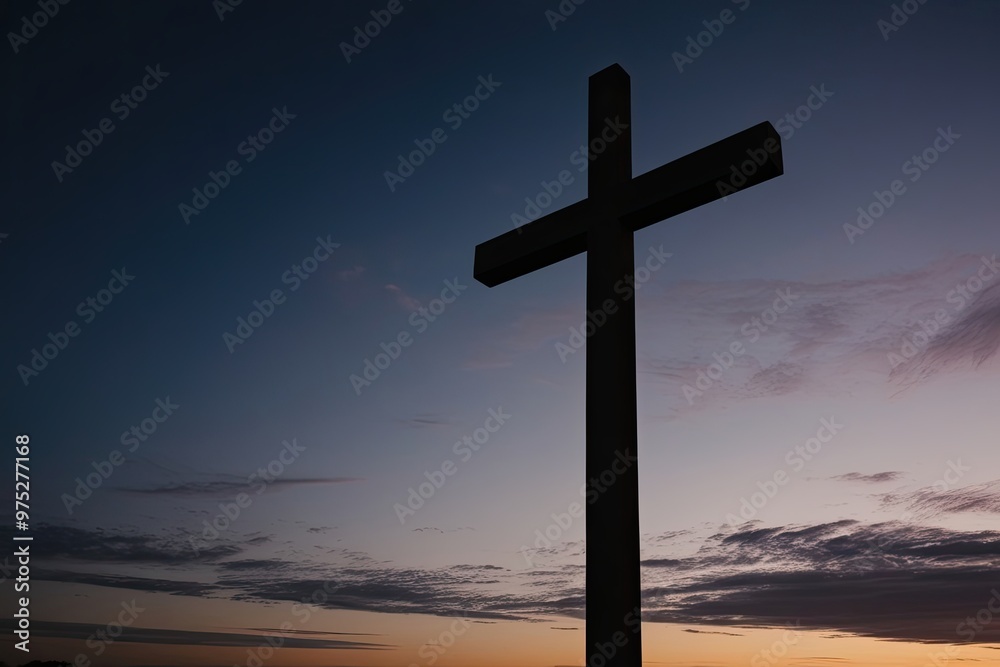 Dramatic Dusk Shadows of Christ's Cross A Good Friday Symbol of Hope and Faith Dramatic Dusk Shadows of Christ's Cross A Good Friday Symbol of Hope and Faith