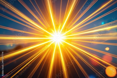 Vibrant Sun Beams with Glowing Light Effects and Spectacular Lens Flare