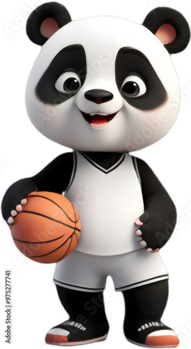 Beaming Panda Basketballer: Happy Hoops Icon. 
